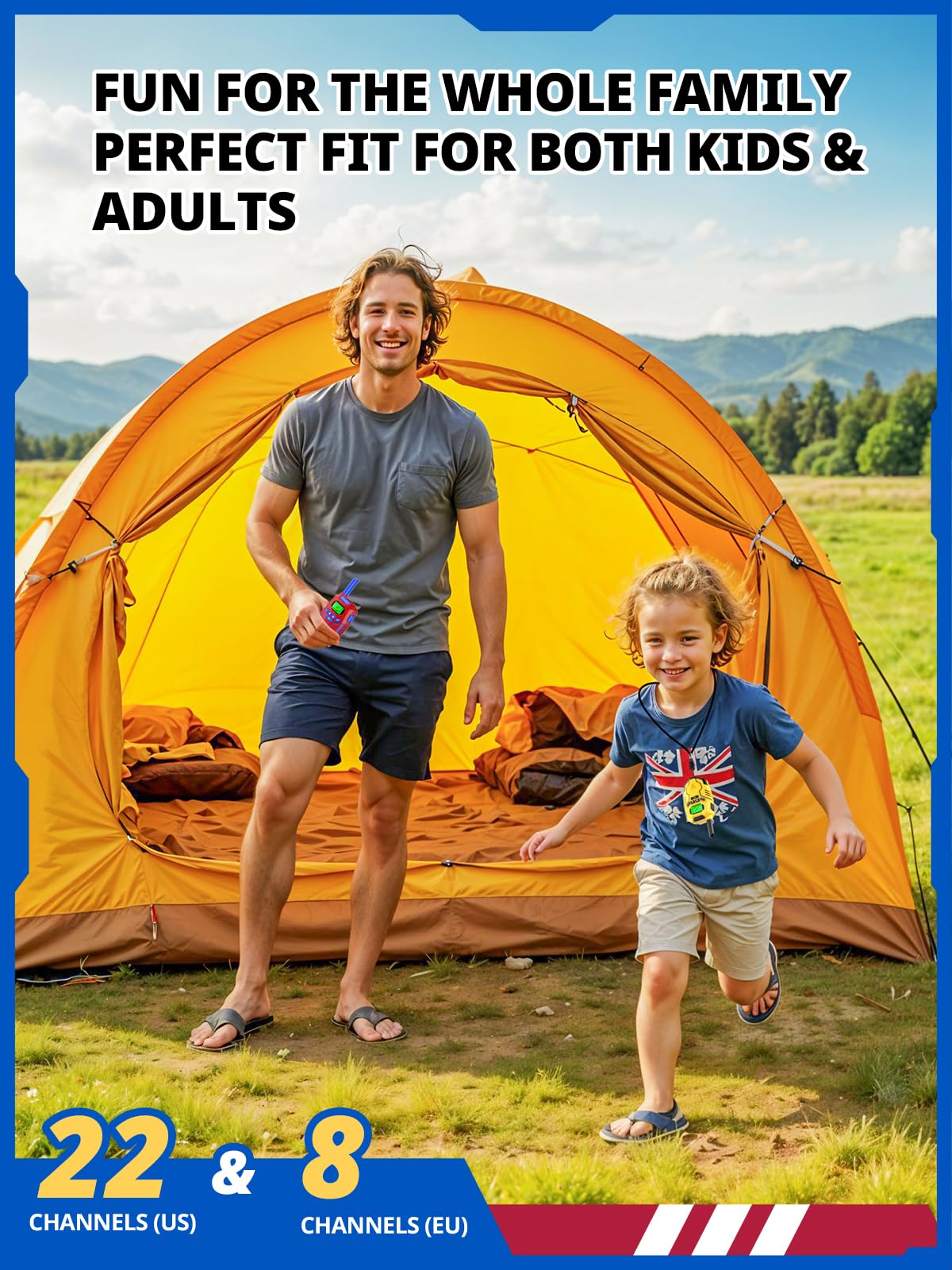 Inspireyes Walkie Talkies for Kids Rechargeable,Long Range 2 Way Radio, Outdoor Camping Games Party Toys for 3 4 5 8-12 Year Old Boys Birthday Xmas Gift for Kids, 3 Pack