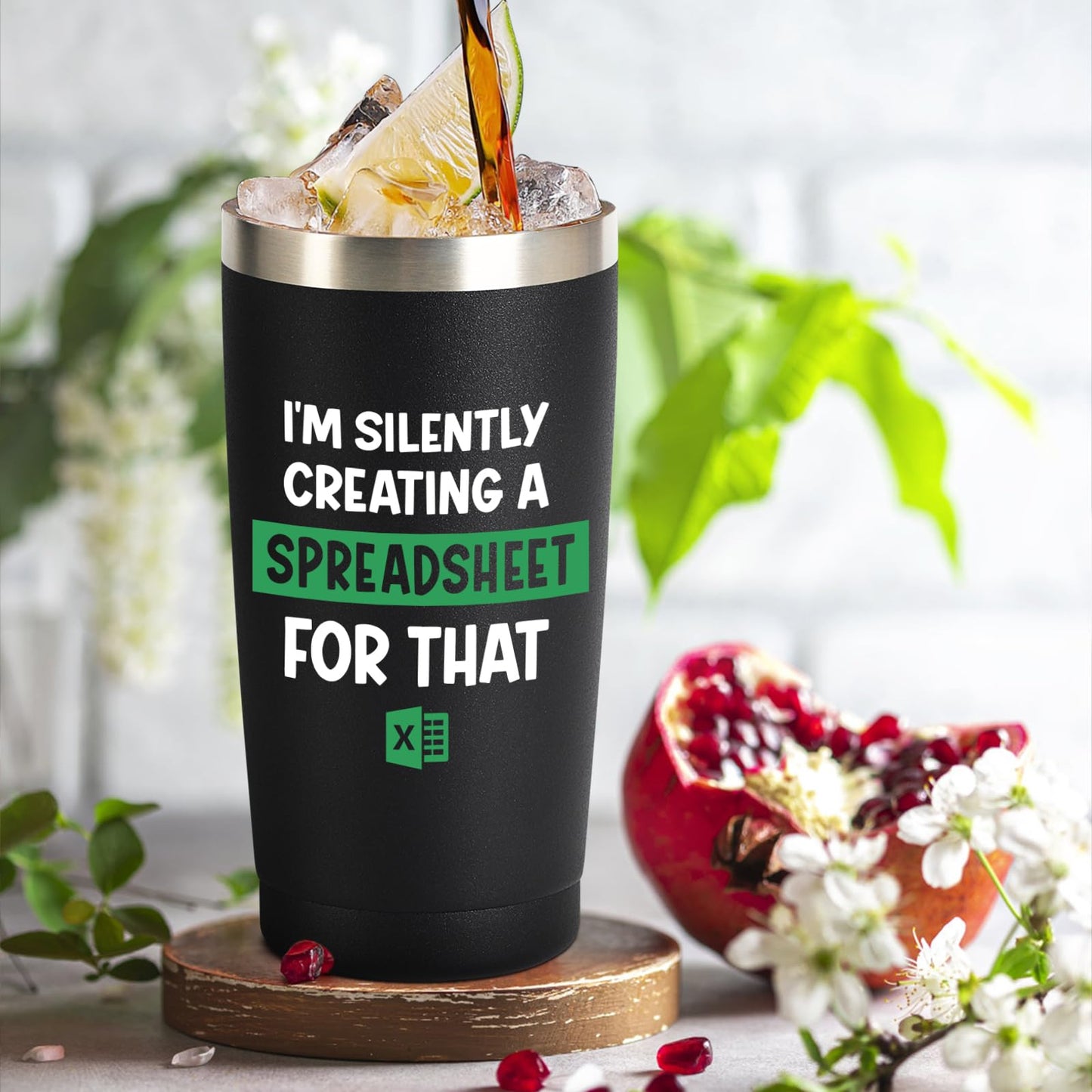 I'm Silently Creating A Spreadsheet For That- Accountant Gift- Funny for Boss, CPA, Coworker, Women, Men- 20oz Insulated Stainless Steel Tumbler with Lid, Spreadsheet Mug, Birthday Christmas Gift