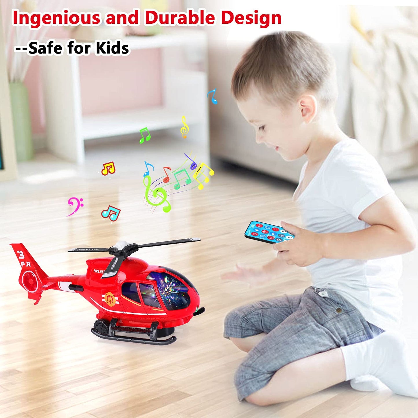 ele ELEOPTION Airplane Toy Infrared Remote Control Plane Toys Helicopter with Lights and Music Aeroplane Toys for 3 4 5 6 7 8 Year Old Boys Girls Kids Gift White