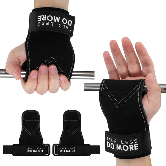 ElevateTech Weight Lifting Wrist Strap, 1 Pair Double Layer Leather Wrist Wraps for Gym Strength Training Weightlifting Deadlift Powerlifting Neoprene Padded Workout Gym Straps for Men Women