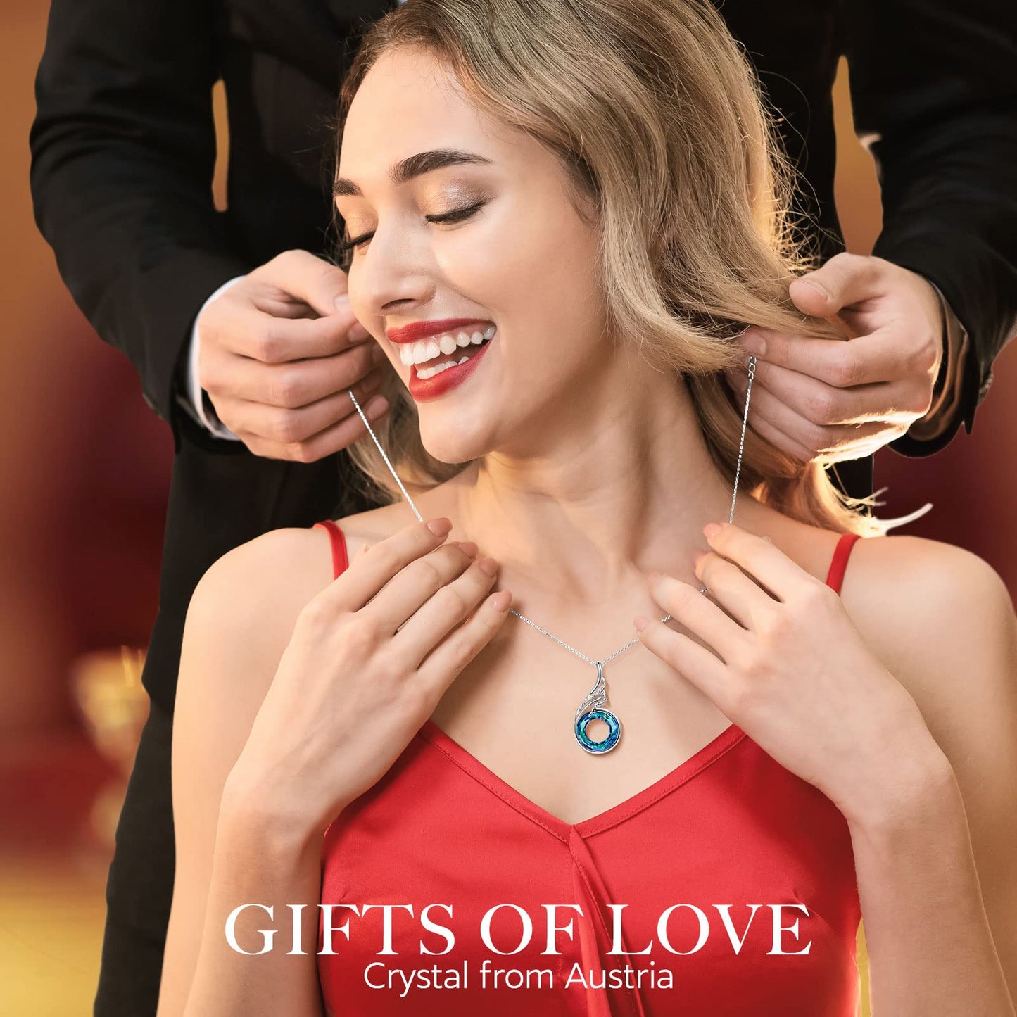 Kate Lynn Phoenix Necklaces for Women Crystal Pendant Necklace Jewelry Birthday Gifts for Women Christmas Mothers Day Gifts for Mom Wife Daughter Gift for Girlfriend Best Friends Lady