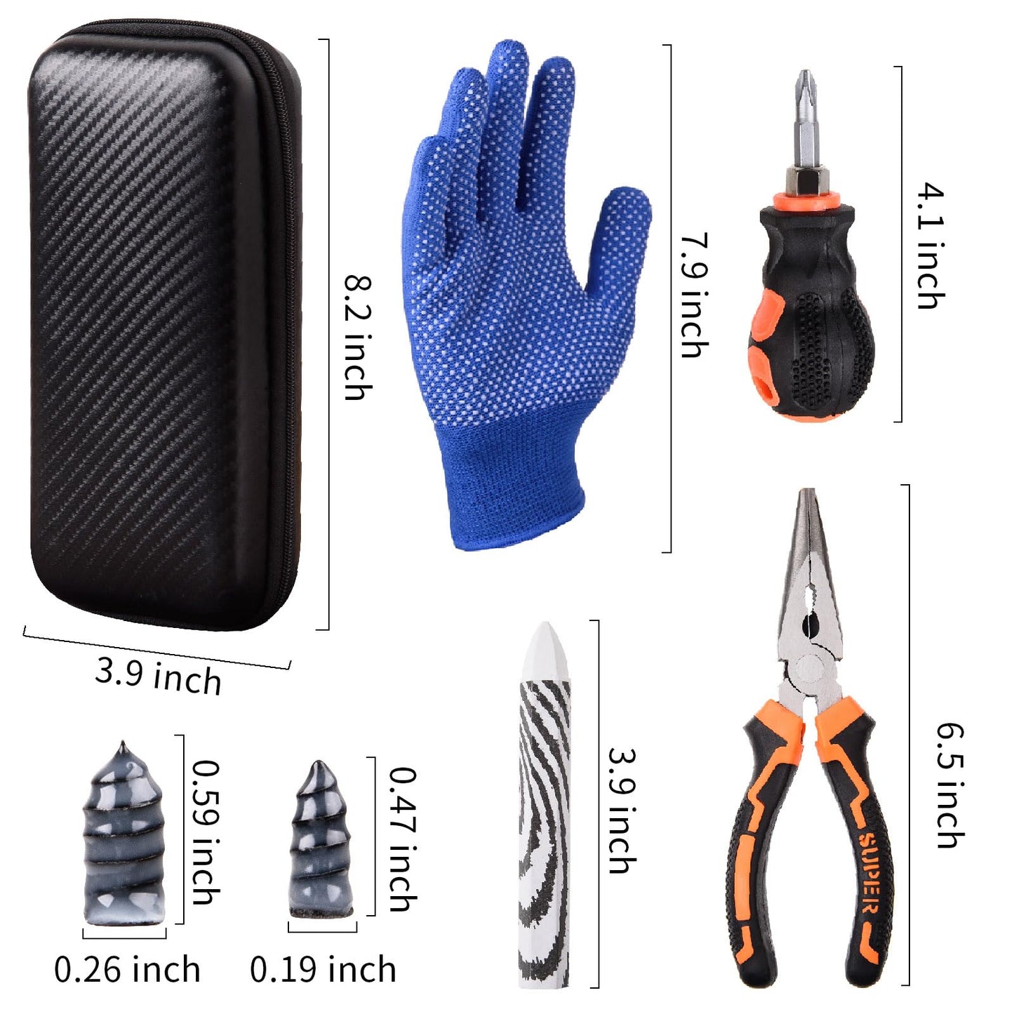 CalamariKey 100PCS tire Screw Plug Repair kit – No Tire Removal Needed, tire sidewall Repair kit, Patch Plug Tools & Portable Storage Bag – Quick Flat Tire Fix for Car, Truck, Motorcycle & SUV