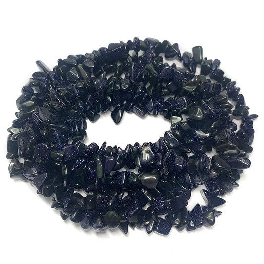 31 inches Chip Stone Loose Gemstones Beads Drilled Strand for Jewelry Making (Blue Sandstone)
