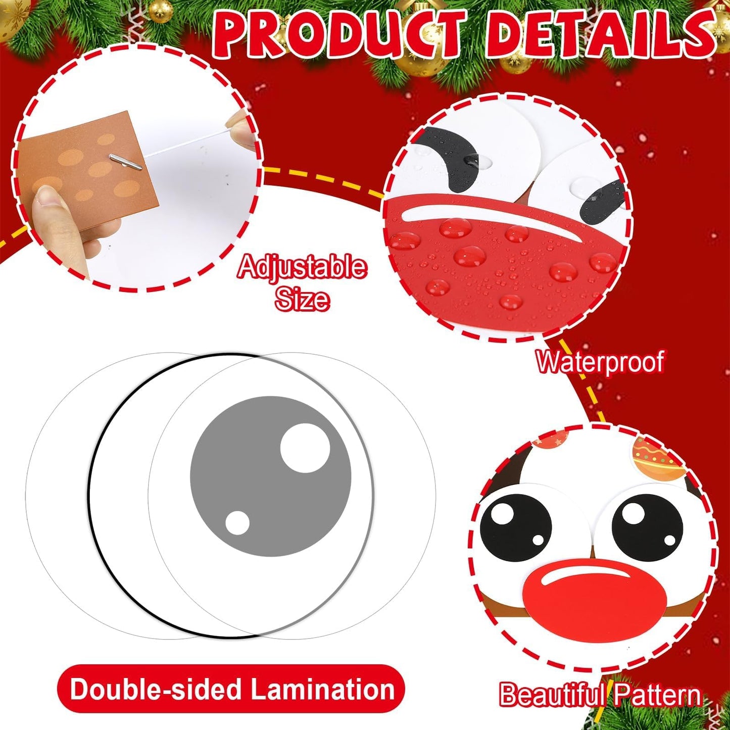 Qyeahkj 24 Sets Christmas Headbands Craft Kits Xmas Reindeer DIY Paper Crown Crafts for Winter Elk Reindeer Eyes Nose and Horn Stickers Holiday Home Activities Winter Party Favors