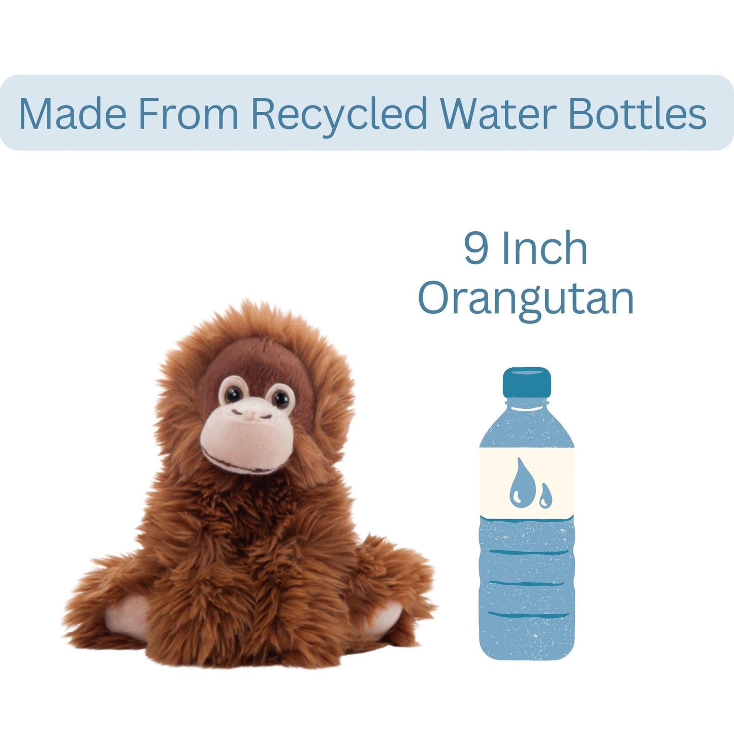 The Petting Zoo Female Orangutan Stuffed Animal Plushie, Gifts for Kids, Wild Onez Wildlife Animals, Orangutan Plush Toy 9 inches