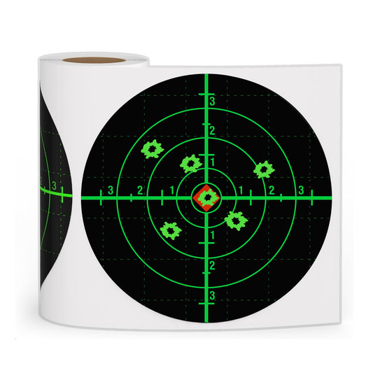 NYEONHRT 6" Shooting Targets Splatter Target Stickers, 100 Pcs Self Adhesive Paper Targets for Shooting Range with Fluorescent Green Impact Feedback for Gun Airsoft Rifle Shooting Accessories