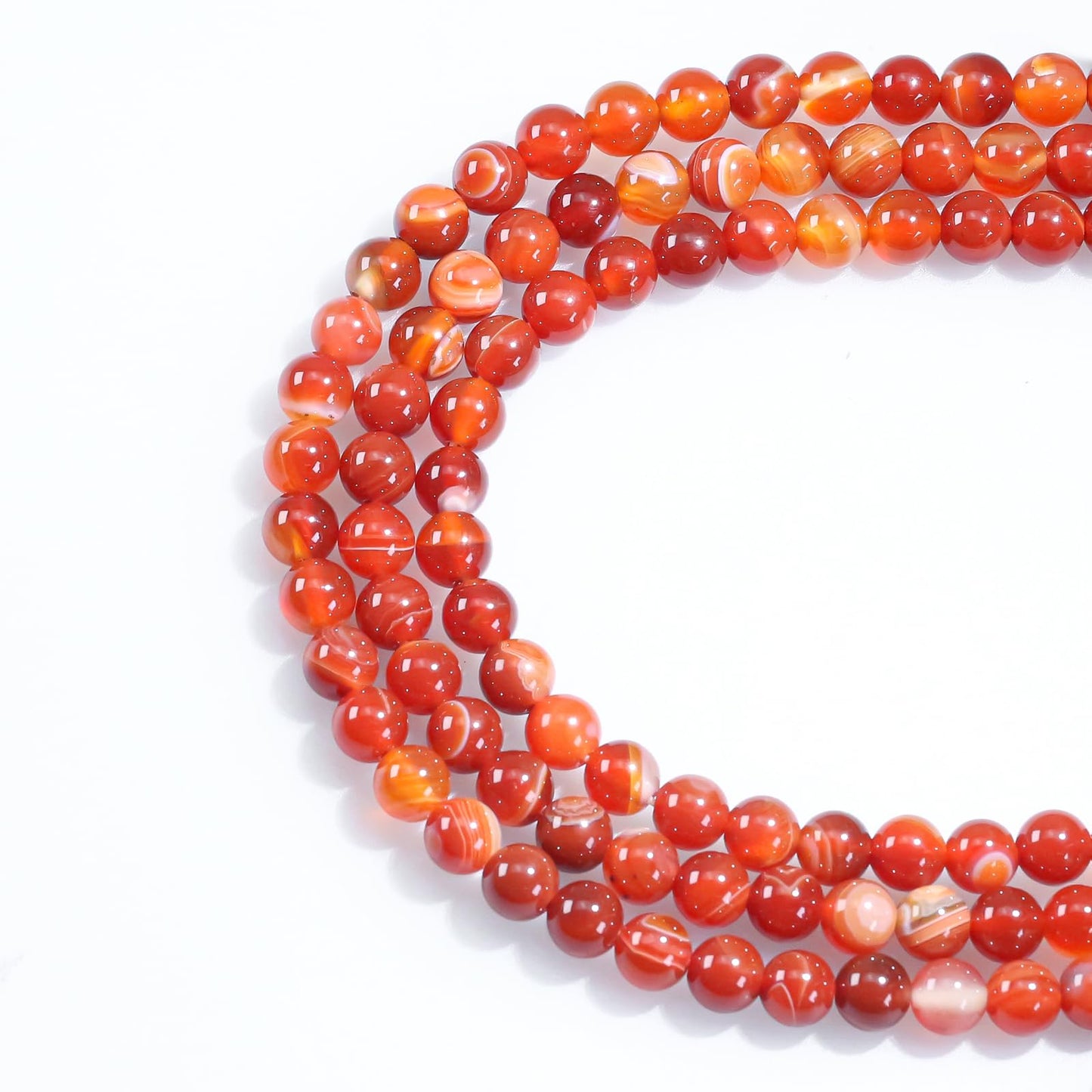 10mm Natural Gemstone Round Red Stripe Agate Loose Beads for Jewelry Making Bracelets Necklace Earrings Art Craft (35-38pcs/strand)