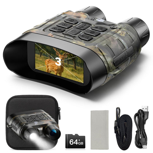 VOOPEAK Night Vision Goggles - 4K Full-Color Night Vision Binoculars for Adults with 64GB TF Card - Digital Electronics Gift - Hunting Gifts for Men/Dad/Husband - Cool Tech Gadgets for Camping
