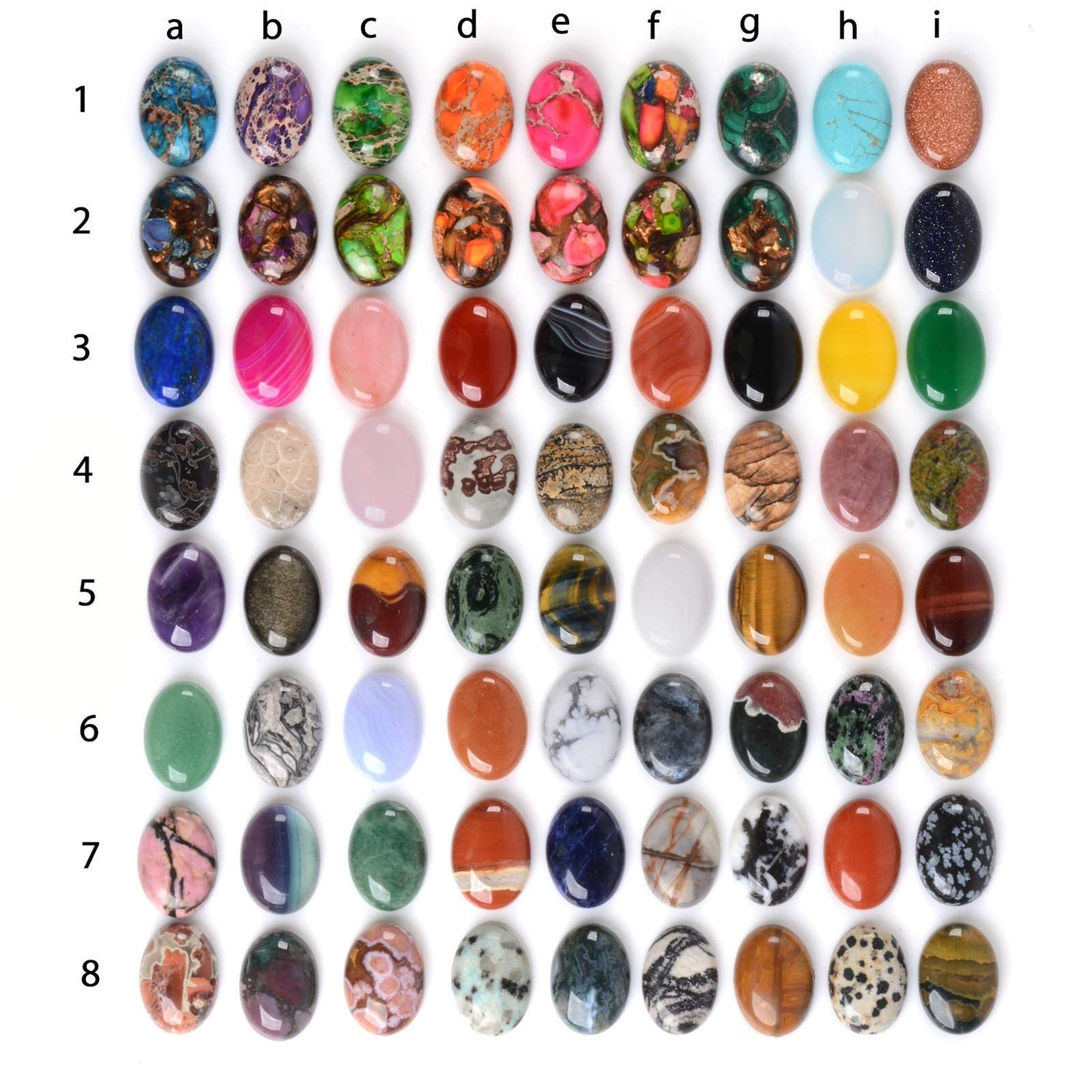 Wholesale Lot 24pcs Multi-color 25mm Gemstone Oval Cab Cabochon For Jewelry Making