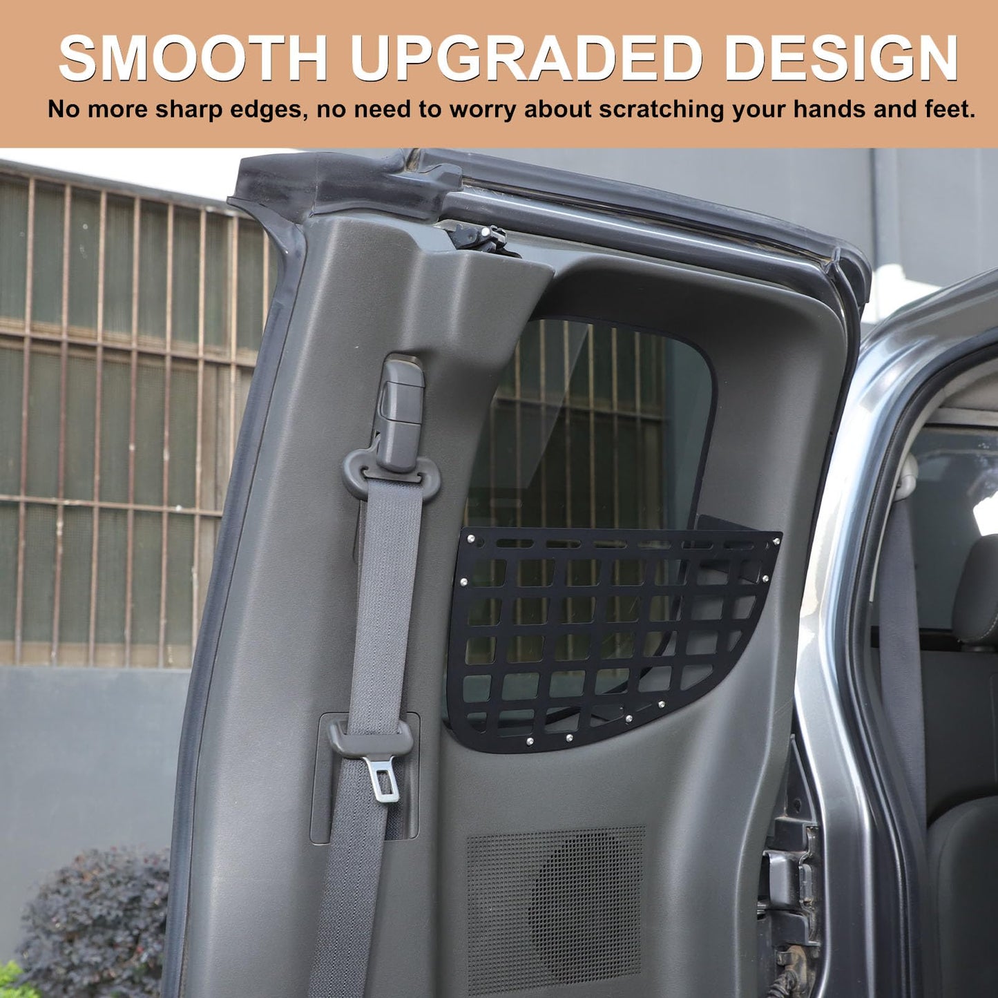 Rear Window Pockets Molle Storage Panel Compatible with Nissan Frontier 2009-2017, Trunk Modular Panel Organizer Basket Holder Carrier Car Interior Accessories(Only Fit for Rear Half Door Version)