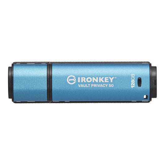 Kingston IronKey Vault Privacy 50 128GB Encrypted USB | FIPS 197 | AES-256bit | BadUSB Attack Protection | Multi-Password Options | IKVP50/128GB