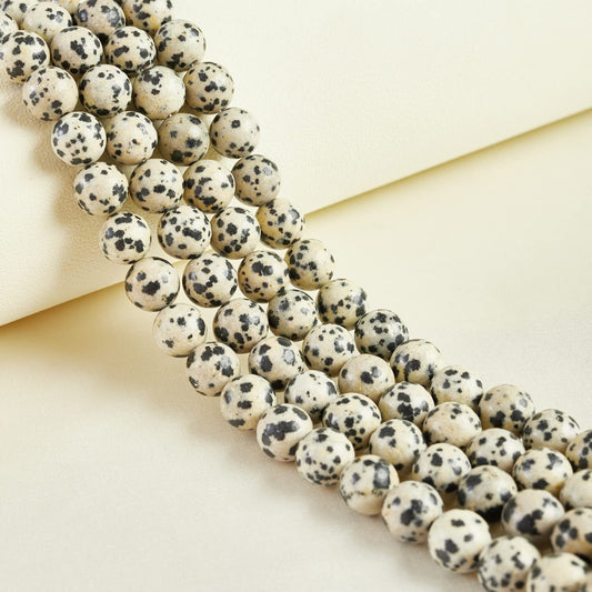 35pcs 10mm Natural Dalmatian Stone Beads Gemstone Beads Round Loose Beads for Jewelry Making