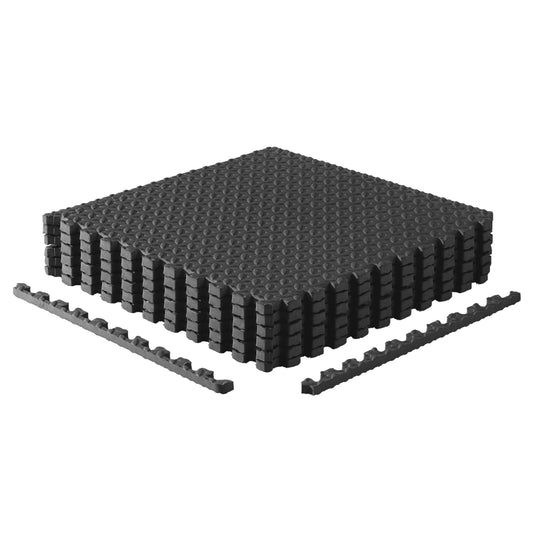 CAP Barbell 3/4-Inch Interlocking EVA Foam Exercise Puzzle Mat Home Gym Flooring - 1 Pack | 24" x 24" x 3/4" | Diamond Pattern - Black