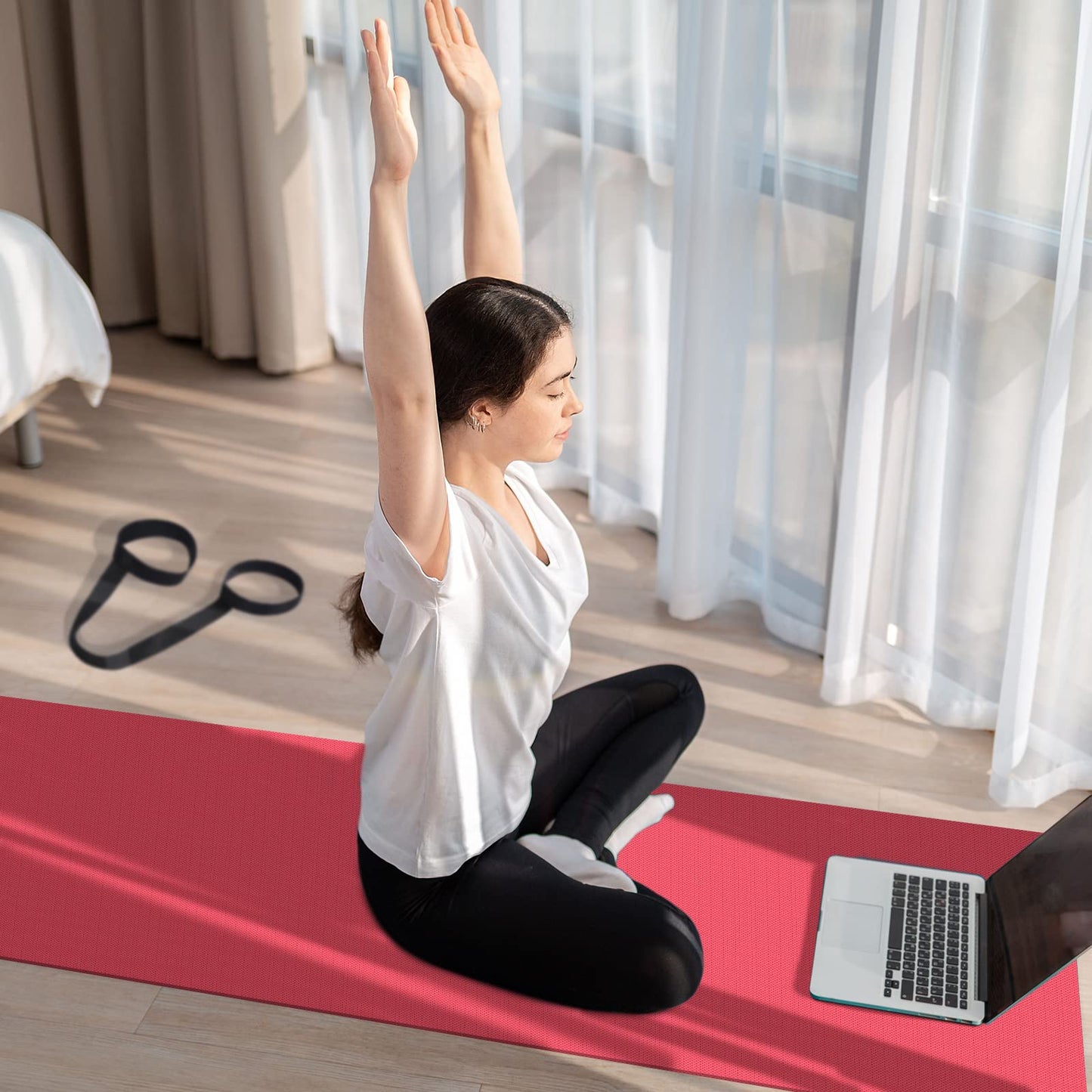 Hoolerry 36 Pieces Yoga Mats Sets Includes 12 Pcs Yoga Mats Bulk 68” x 24” x 6mm Thick Exercise Mat Non Slip 12 Resistance Bands 12 Carrying Straps for Women Girls for Gym Pilates(Bright Colors)