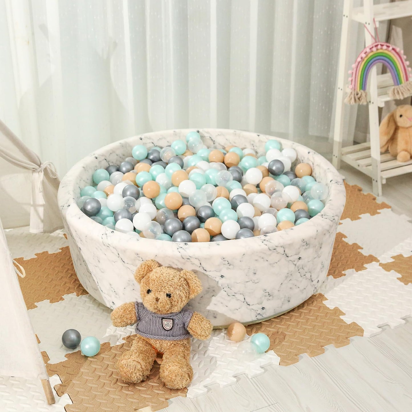STARBOLO Ball Pit Balls for Toddlerss- 100 Pieces Crush Proof Plastic Toy Balls for Toddler Ball Pit, Ball Pit Play Tent, Baby Pool Water Toys, Kiddie Pool, Party Decoration, Photo Props