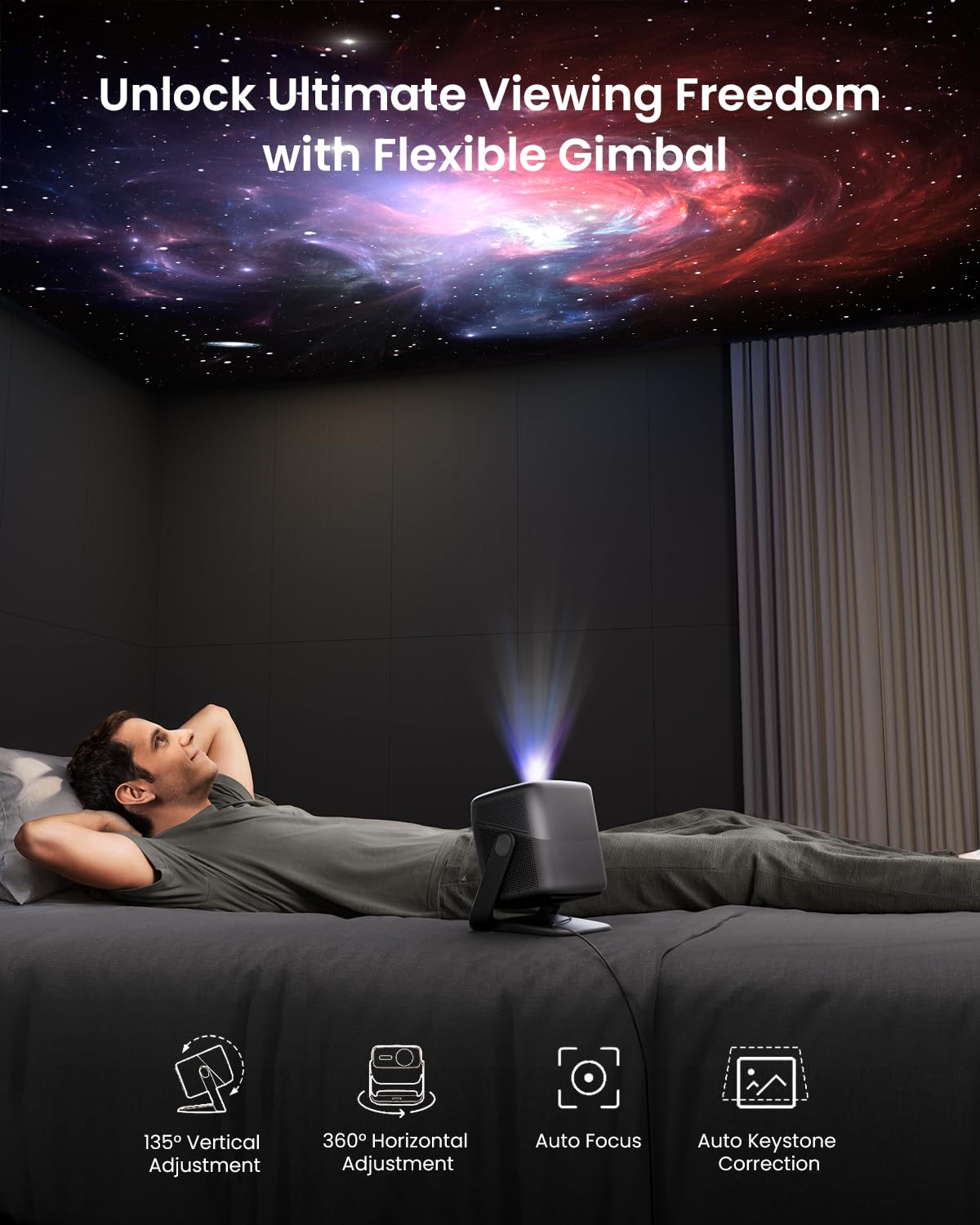 JMGO N1S Ultimate Triple Laser 4K Projector, 3300 ISO Lumens Projector, Google TV Netflix, Real-Time Auto Screen Fit, HDR10, 180", Blu-ray 3D, Home Theater Projector with 20W Dolby Digital+