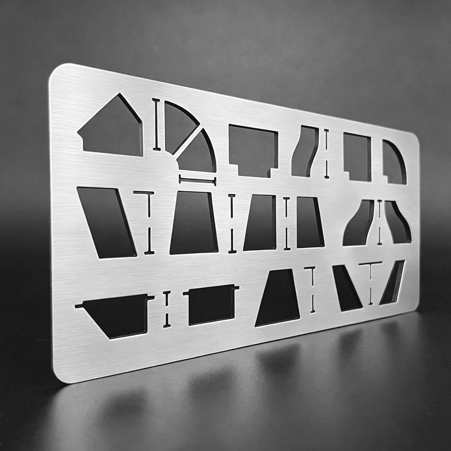 Hxszk Metal Duct Fitting Template Reusable Templates for Drawing Duct Fittings, 1.7mm Professional Stainless Steel Pipe Saddle & Drafting Stencil | Matte Finish, Heavy-Duty for HVAC, Plumbing & Sheet