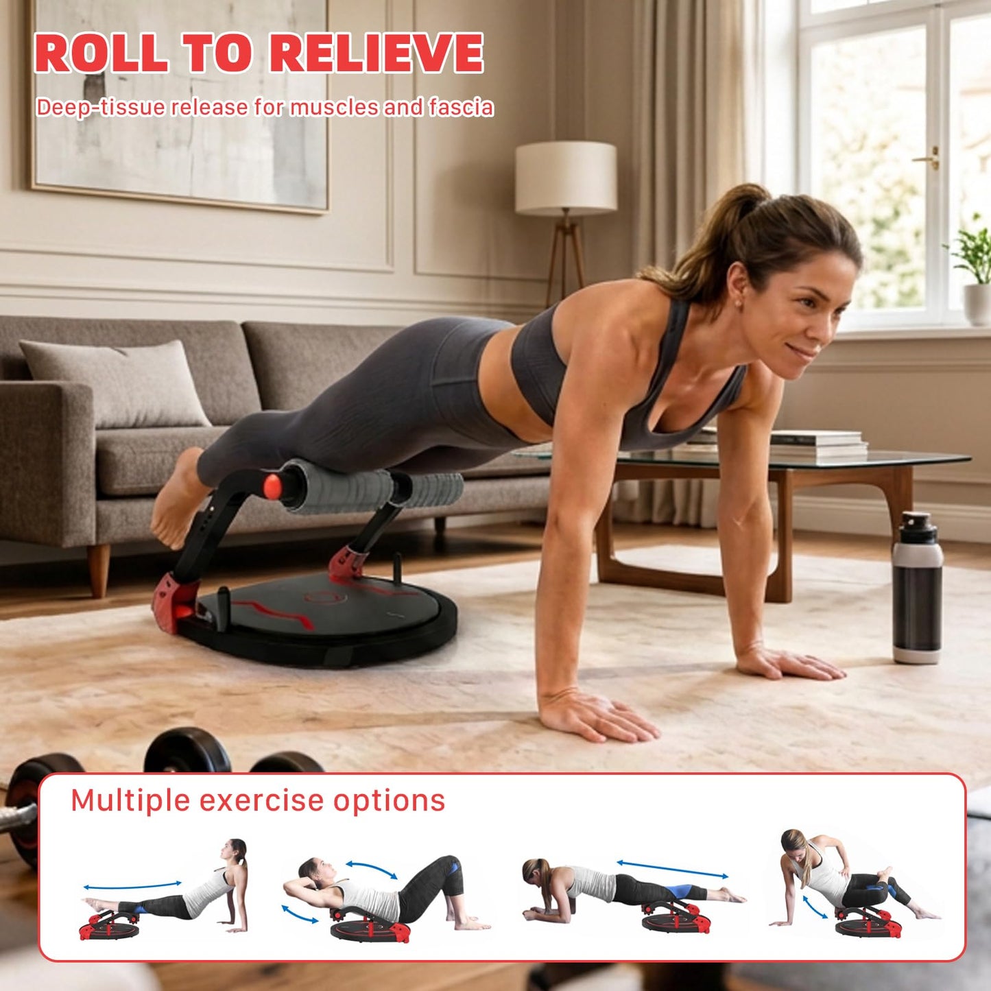 Eisenlink Sit Up Exercise Equipment with 4 Adjustable Resistance Levels, 330LBS Capacity, Flat Backrest Ab Crunch Machine for Stomach & Core Workout, Ab Machine, Ab Core Trainer, Sit Up Machine for Home Gym Men & Women