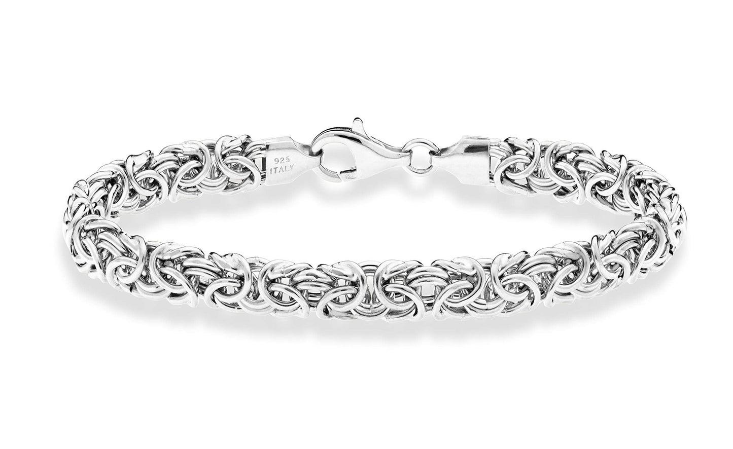 Miabella Italian 925 Sterling Silver Byzantine Bracelet for Women, Handmade in Italy (Length 6.5 Inches)