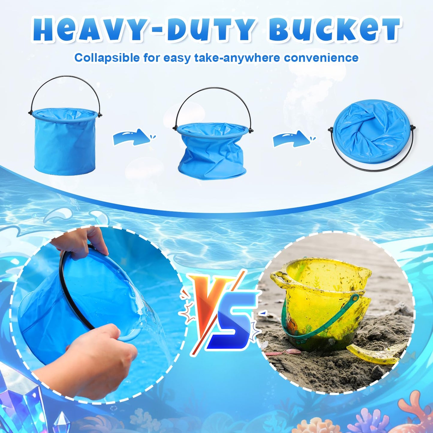 4.9 X 4.9 Feet Baby Beach Pool, Waterproof Beach Pool Blanket for Toddler, 2 in 1 Toddler Paddling Pool with Carrying Bag, Collapsible Beach Puddle Mat for Boys Girls Kids Infant Outdoor Beach Toys