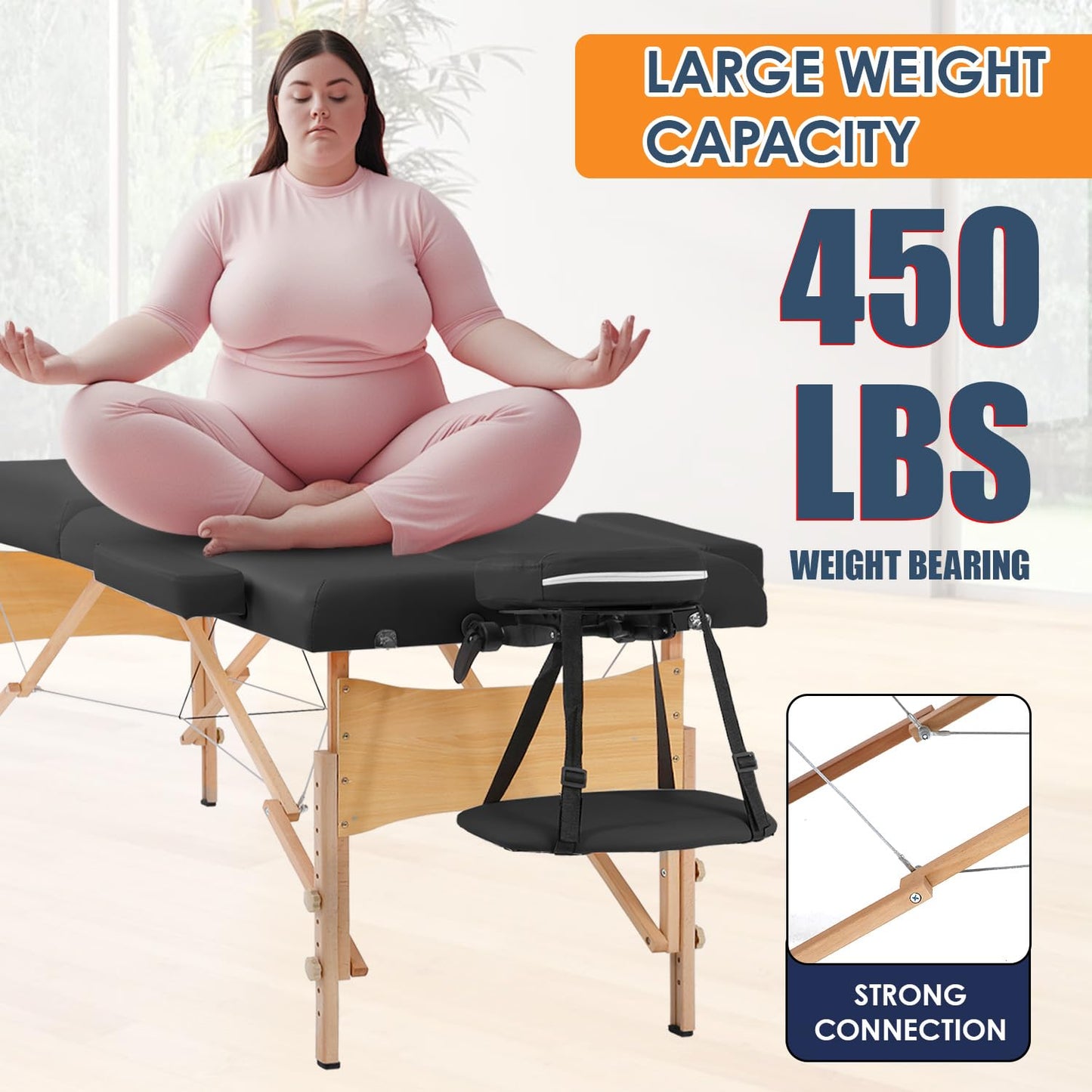BestMassage Massage Bed Portable Massage Table 2 Folding Lash Bed Height Adjustable 28 Inch Wide Spa Table with Non-Woven Bag for Spa Footmassage Facial CareSpa Tattoo