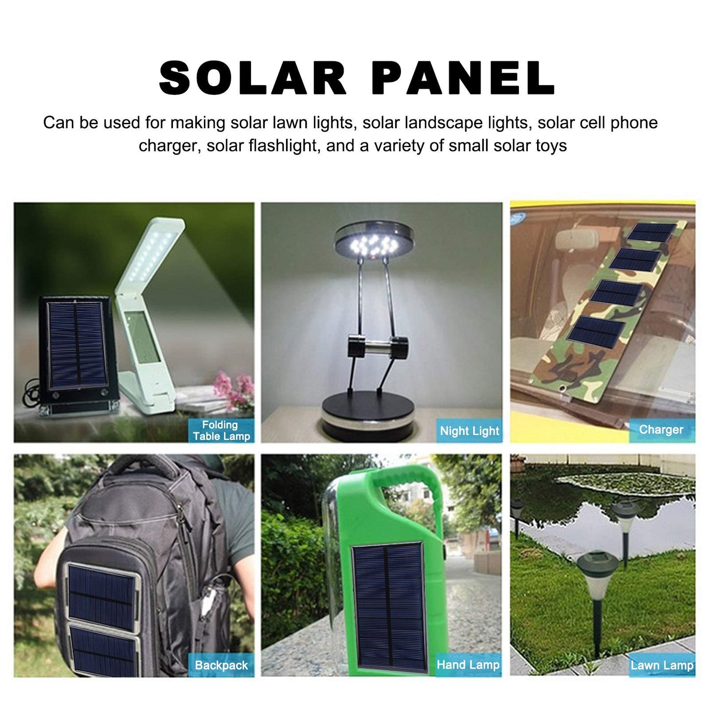 Moncer 1W 6V Mini Solar Panel, 3PCS Polysilicon Cell Charger Module with 30cm Cable for Solar Lawn Lights Solar DIY System Kit