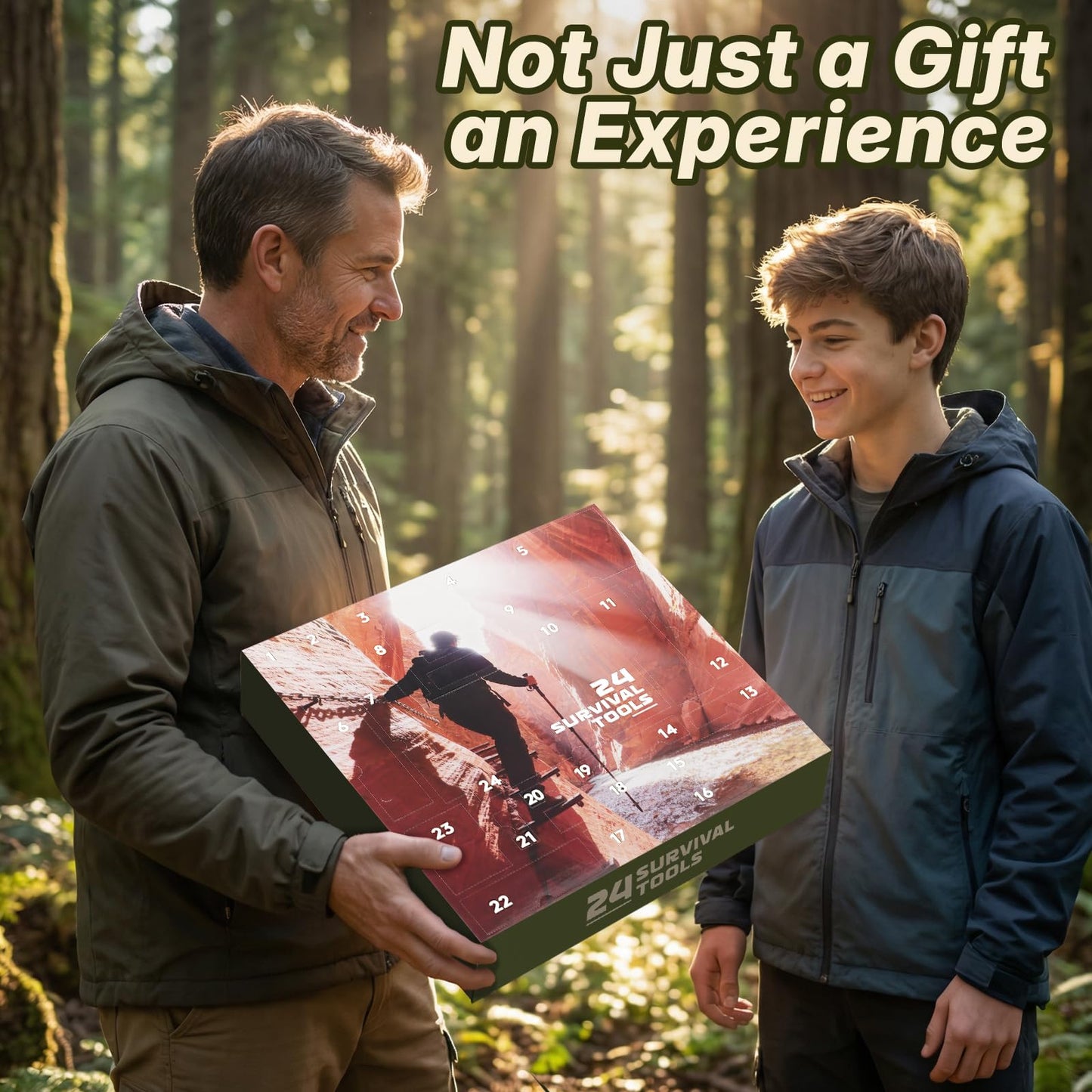 Gifts for Him Her Men Husband Dad Valentines Day - Survival Gear and Equipment 24 in 1, Survival Kits - Cool Fishing Hunting Camping Hiking Anniversary Birthday Gift for Man Teen Boy Boyfriend Women