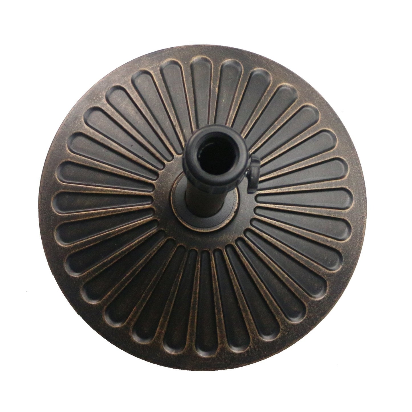 Sunnyglade 18" 30.2-lbs Heavy Duty Round Antiqued Umbrella Base for Patio, Outdoor - Bronze