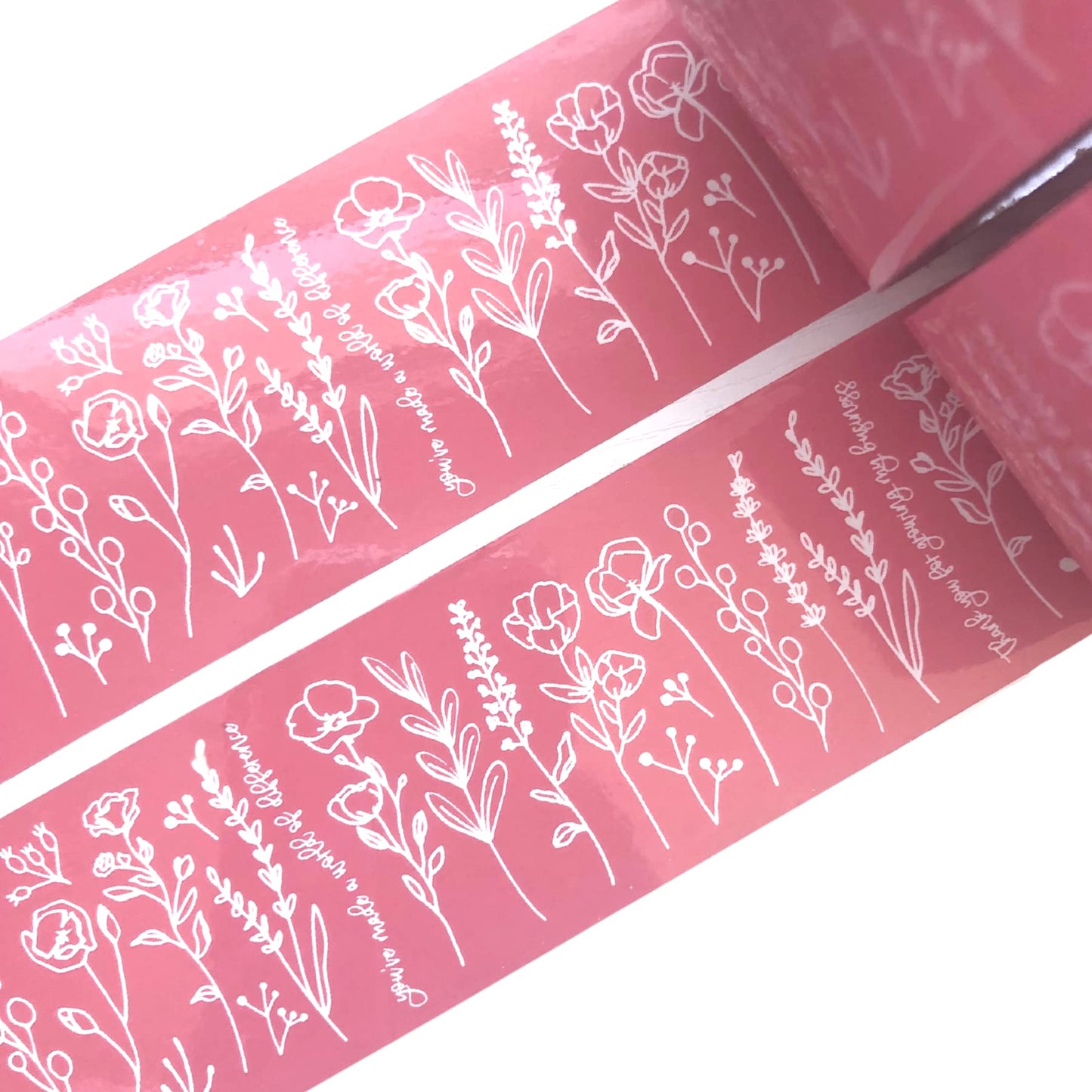 The Farming Artist Mailed It Designer Pink Floral© Small Business Packing Tape - Pretty Packaging Tape for Shipping - Set of 2-2" x 55 Yds Each, 110 Yds Total (Pink, 55 Yd 2 Rolls)