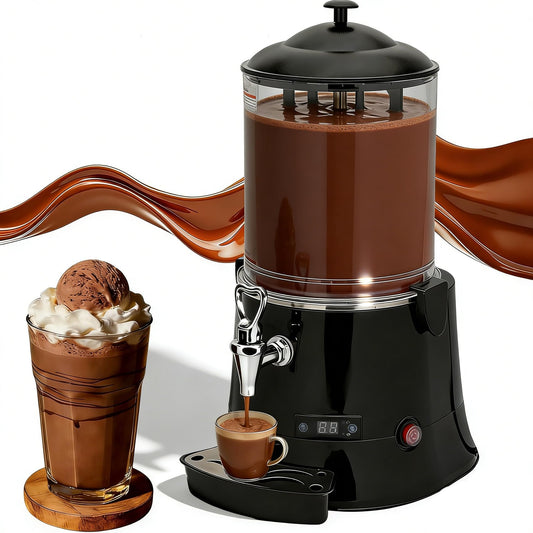 Anrain 10L/2.6Gal Commercial Hot Chocolate Machine, 80 Cup Hot Drink Dispenser with 86-194°F Adjustable Temperature, Hot Chocolate Machine Maker for Cocoa, Milk, Coffee, Juice
