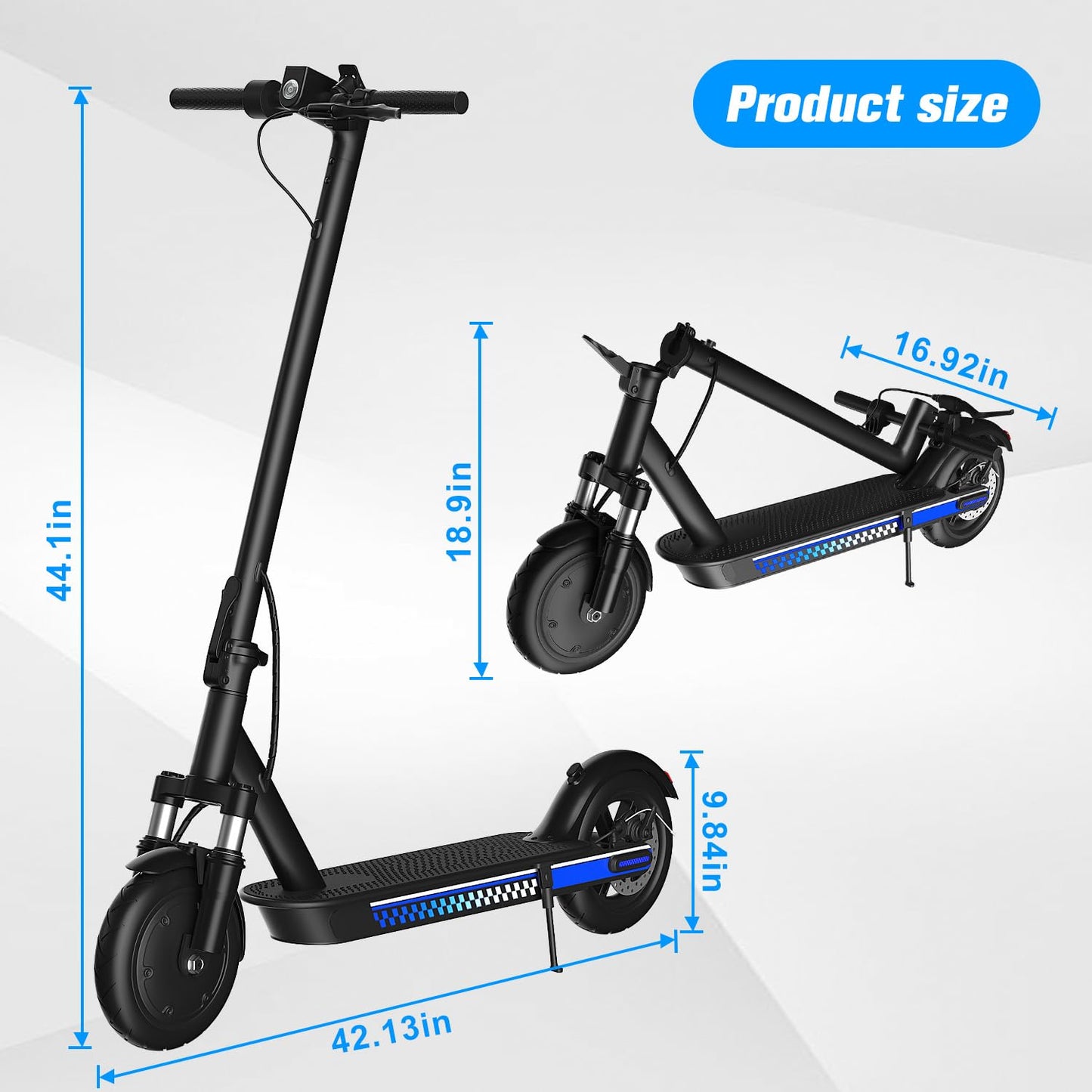 Electric Scooter Adult 350W/500W Motor, Top Speed 19/22 mph, Max 18/22 Miles Ranges, Foldable E Scooters for Adults with Cruise Control APP Control Double Braking for Commuting