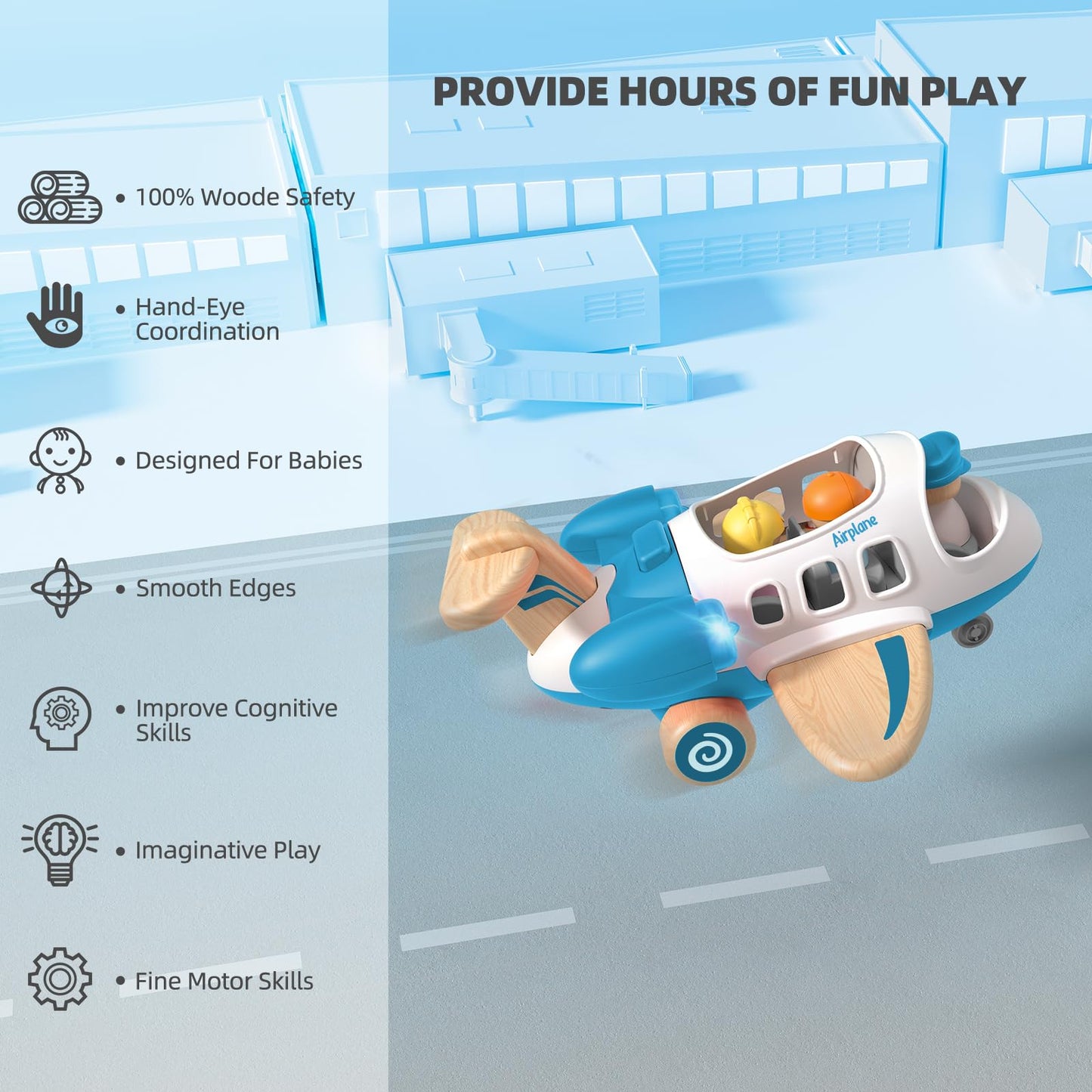 Wanborns Kids Airplane Toy with Sound and Light, Mini Airliner for 18 Months to 5 Years Old Boys Gift