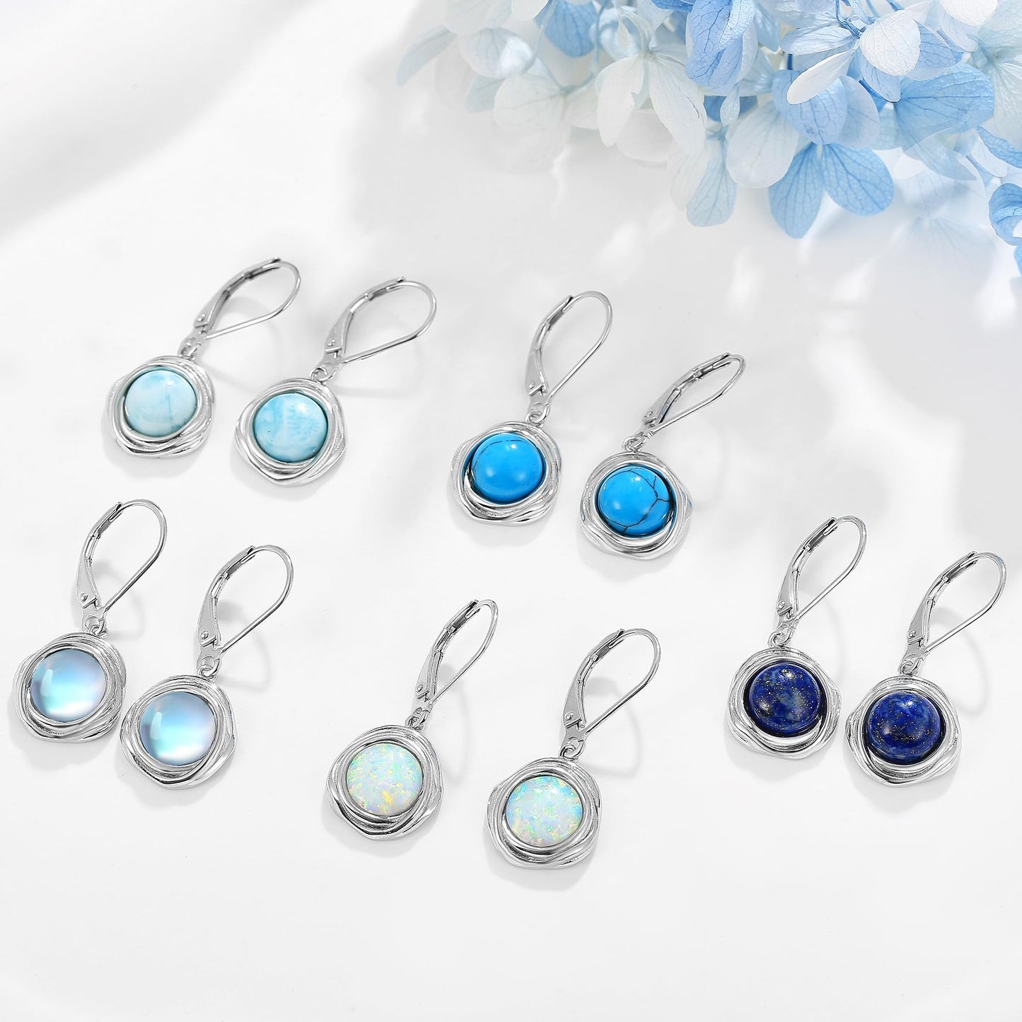 POPLYKE Lapis lazuli Earrings Dangle for Women 925 Sterling Silver Leverback Earrings for Women Lapis lazuli Jewelry Gifts Birthday