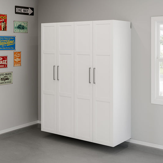 Sauder Garagecore 2 Deep Cabinets & Doors, White Finish