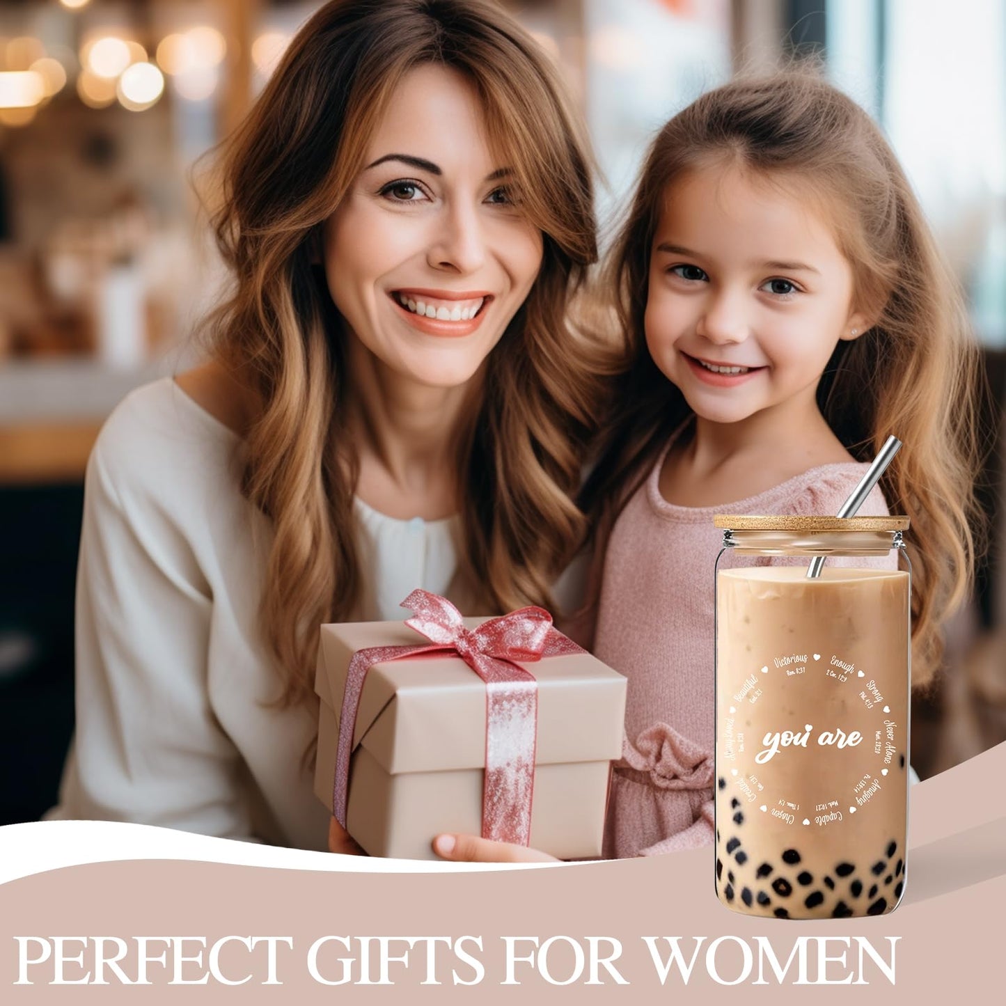 DHQH Christian Gifts for Women, Inspirational Religious Gifts Set with Glass Cup Socks, Birthday Easter Mothers Day Presents Ideas for Friends Grandma Wife Sister