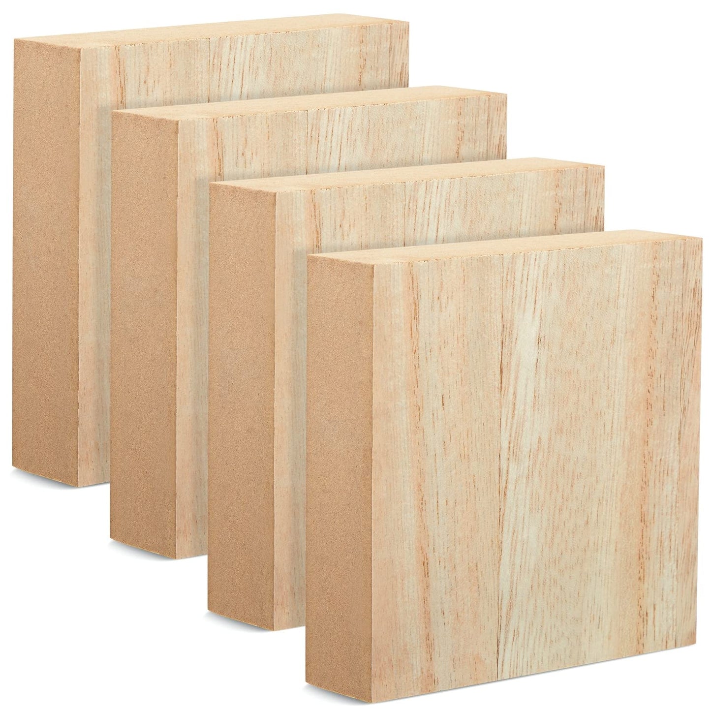 Bright Creations Wood Blocks for Crafts - Craft Wood Squares - Blank Wooden Blocks for Painting & Carving - 4x4 in, 1 in Thick, Pack of 4