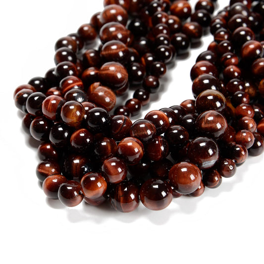 38Pcs Red Tiger Eye 10mm Beads Natural Stone Round Gemstone Genuine Real Stone for DIY Bracelet Jewelry String Making