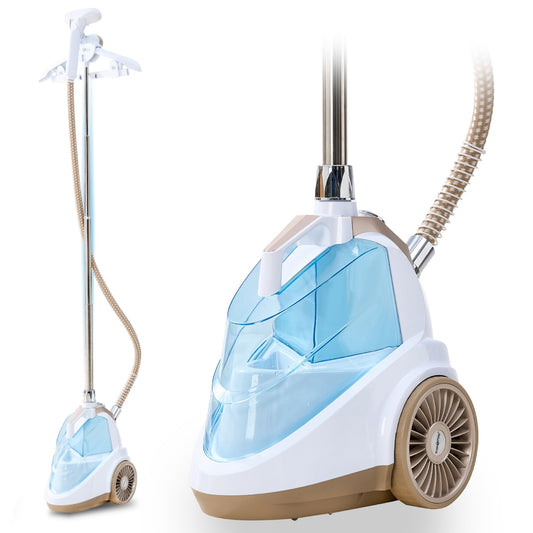 True & Tidy Luxury Standing Garment Steamer with 10 Steam Settings, Smart Auto Shut-Off 1800 Watt Powerful Clothes Steamer, Fast Heat Up, Wrinkle Removal for Home and Business Use
