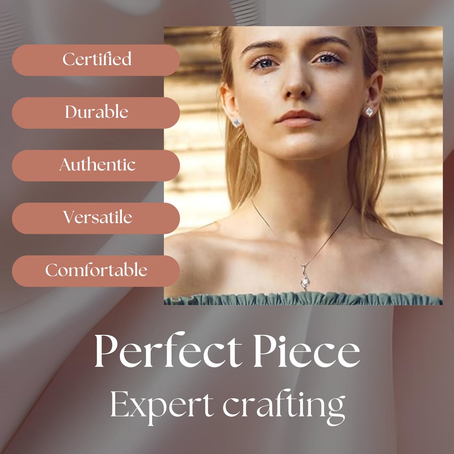 Exquisite Moissanite & 925 Sterling Silver Jewelry Set: Trendy European Design with Pendant (1 Carat, 1/4-inch, 6.5mm) and Earrings (Each: 0.5 Carat, 3/16-inch, 5mm) – Elegant Leather Gift Box Included (Silver Set)