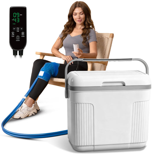 Cold Therapy Machine,Cold Therapy System with Programmable Controller,Ice Machine Knee Replacement Recovery System for Knee After Surgery,Cryotherapy Pain Relief System for Hip Thigh Calve Elbow Ankle