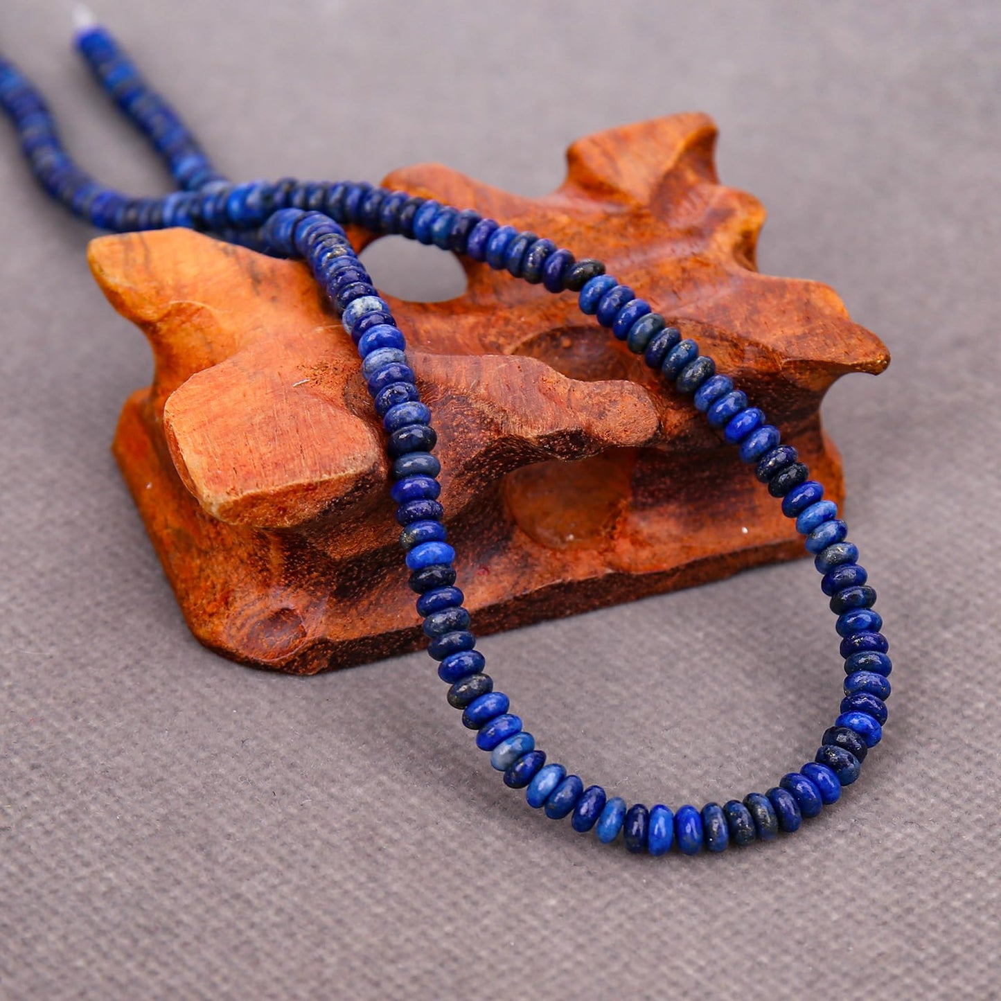 BONNY BOXX 1 Strand (150PCs) Natural 2 * 4mm Lapis Lazuli Rondelle Beads, Natural Abacus Disk Stone Beads Loose Spacer Gemstone for DIY Bracelet Necklace Jewelry Making