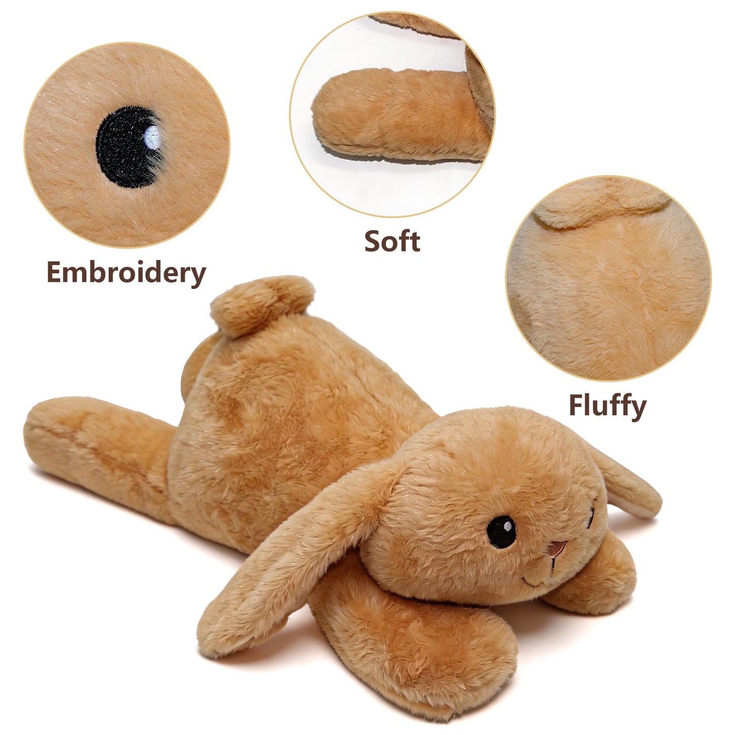 Fuzcomddle Weighted Stuffed Animals for Adults and Kids– 4.2 Lbs Bunny Weighted Stuffed Animal 21", Rabbit Plush Pillow, Birthday Christmas Holiday Easter Gifts for Women Adults & Kids