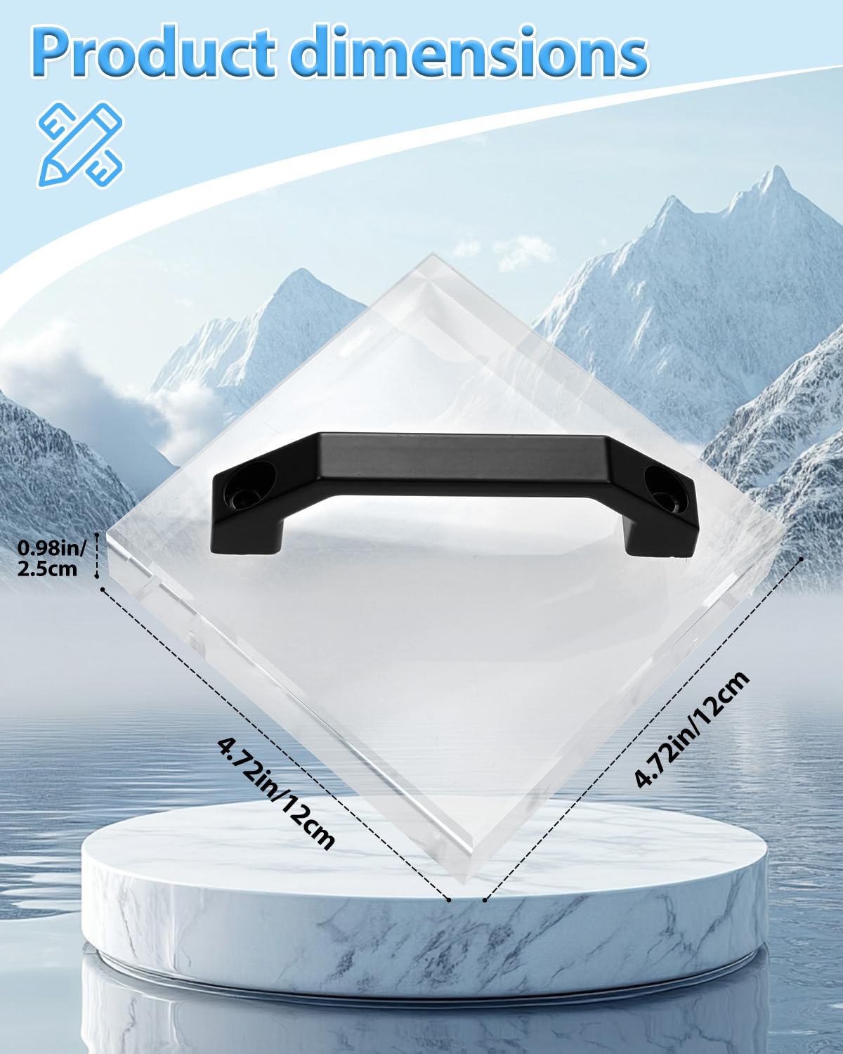 UCEC HTV Cooling Block & 2 Rolls Heat Resistant Tape, DTF Cooling Block for Heat Press with Handle, Heat Press Accessories for Sublimation Paper, Heat Transfer Vinyl, Iron on Vinyl,Heat Transfer Paper