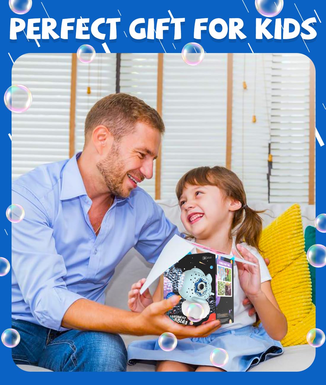 Bubble Machine - Bubble Maker for Kids with Larger Bubbles Design, USB-C Rechargeable, 600ml Capacity, LED Light - Bubble Toys Gifts Ages 3+ for Boys, Girls, Outdoor, Birthday, Party