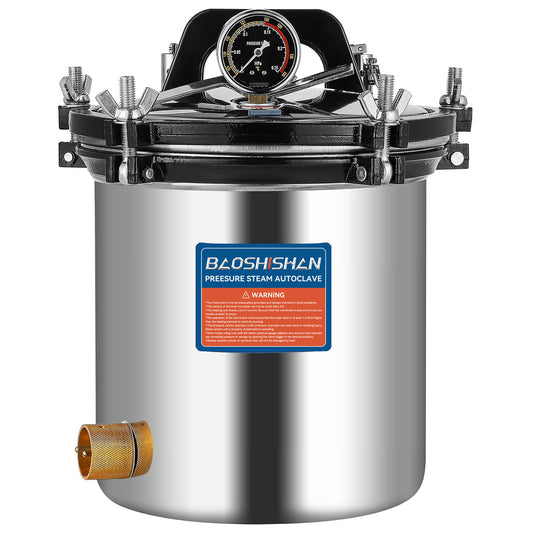 BAOSHISHAN 18L Steam Autoclave 19 QT Stainless Steel Portable Pressure Autoclave 1KW 110V