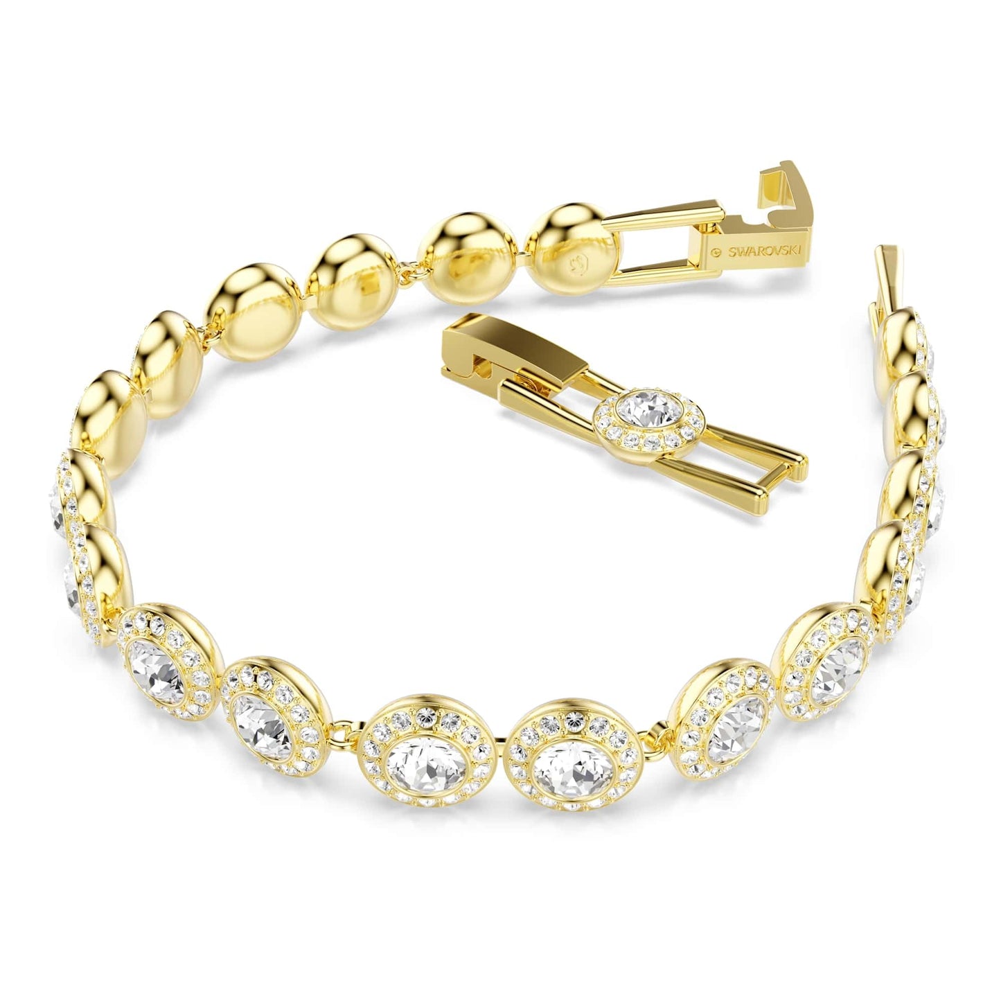 Swarovski Una Angelic set, Set (3), Round cut, Clear, Gold-tone Finish