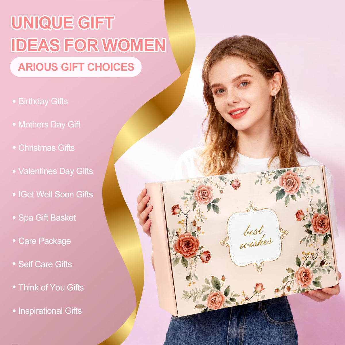 Birthday Mothers Day Gifts for Mom, 21PCS DIY Photo Pop Up Box Get Well Soon Gifts Baskets for Women, Spa Care Package After Surgery Feel Better Inspirational Birthday Gift for Women Wife Grandma