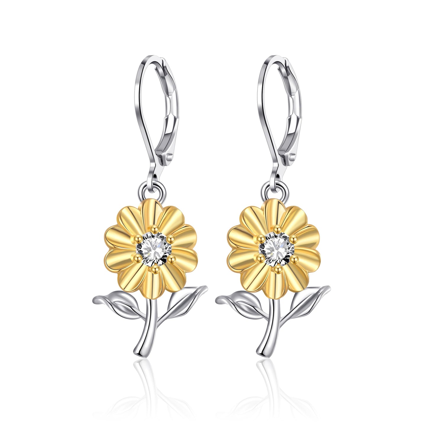 HELORET Sunflower Earrings Leverback Earrings Flower Dangle Earrings Sunflower Jewelry for Women Birthday Gifts