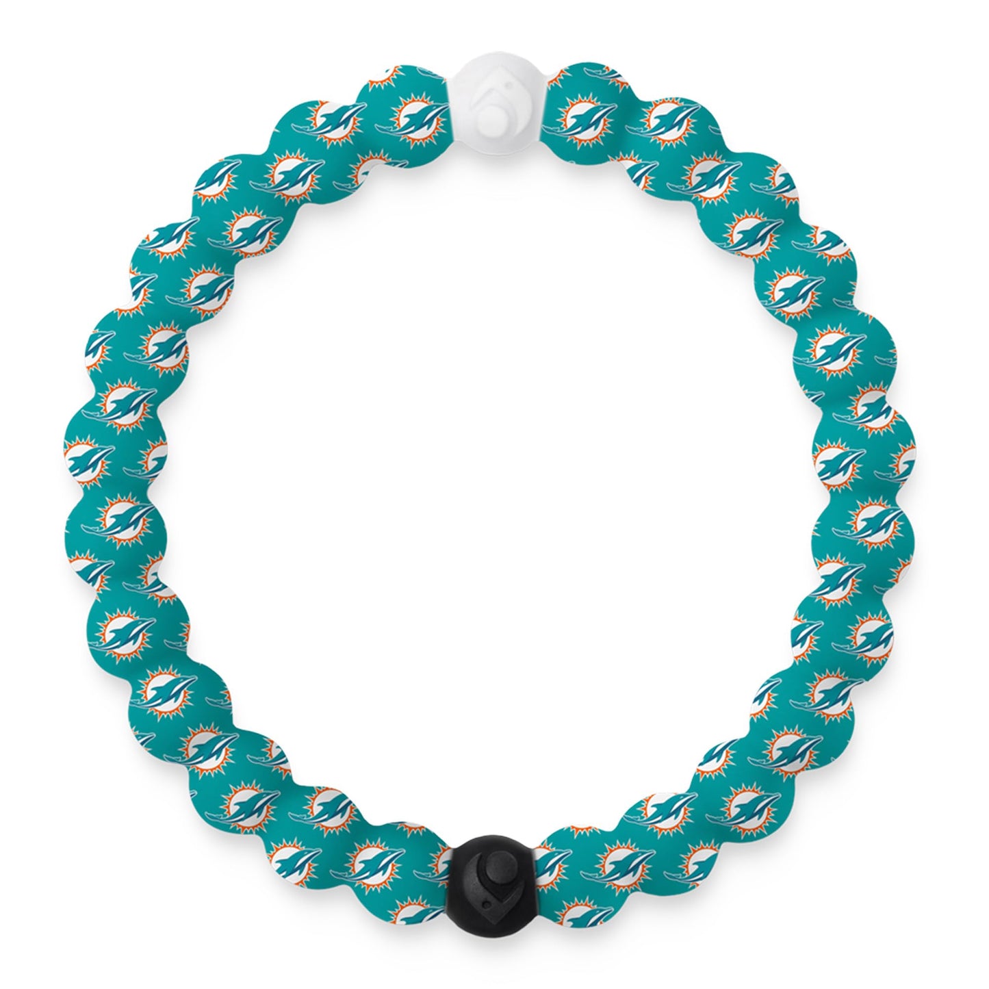 Lokai Silicone Beaded Bracelet for Men & Women, NFL Football Collection - Miami Dolphins, Medium - Silicone Jewelry Fashion Bracelet Slides-On for Comfortable Fit