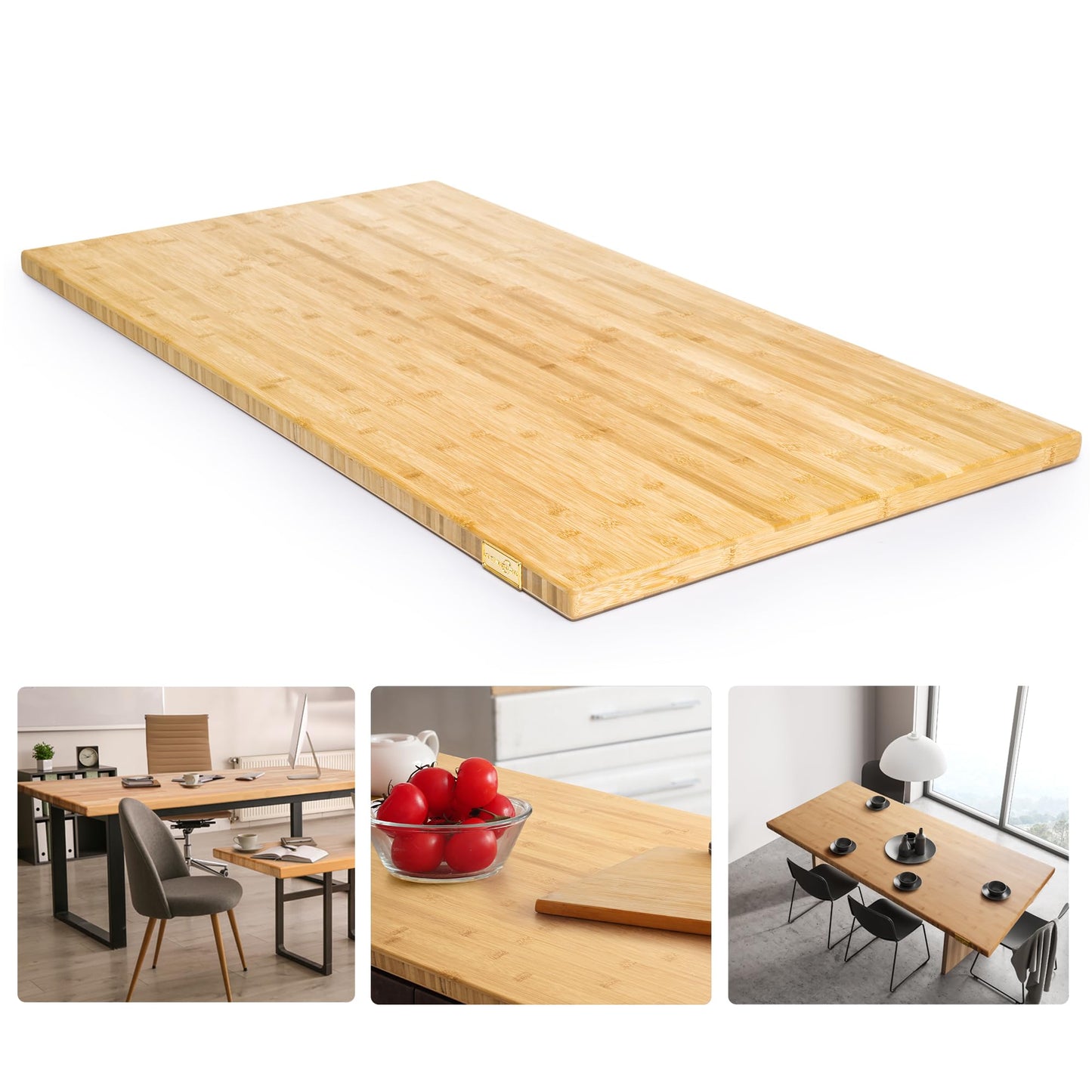 48"x25" Butcher Block Countertop, 4ft DIY Bamboo Countertop, 1.2'' Thick Wood Table Top, Used as Cutting Board, Office Desk Top, Living and Dining Room Table, Washer Dryer Countertop, Kitchen Island